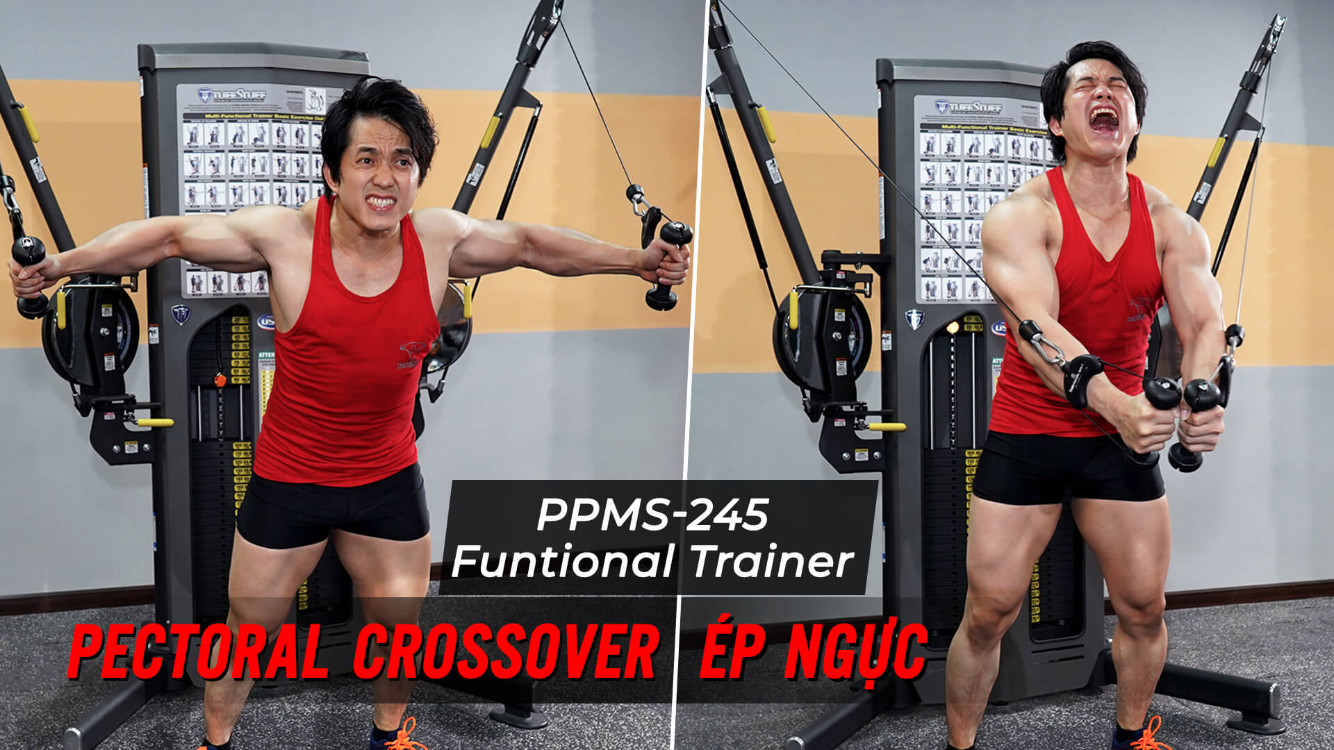 Pectoral Crossover - Ép ngực ngang với dây cáp trên Functional Trainer